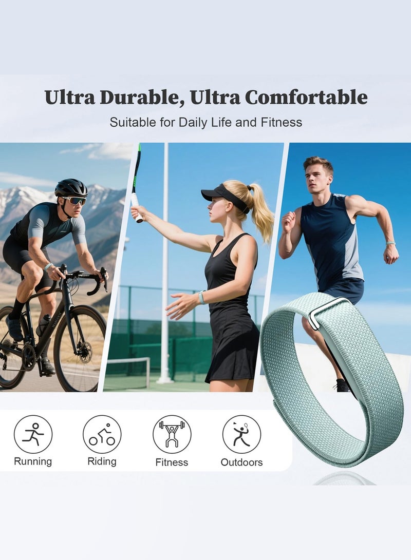 MARGOUN Woven Nylon Sport Loop Band for Fitbit Air – Breathable Elastic Replacement Strap with Secure Hook-and-Loop Fastener – Comfortable Lightweight Wristband - Fog Fog - Image 5