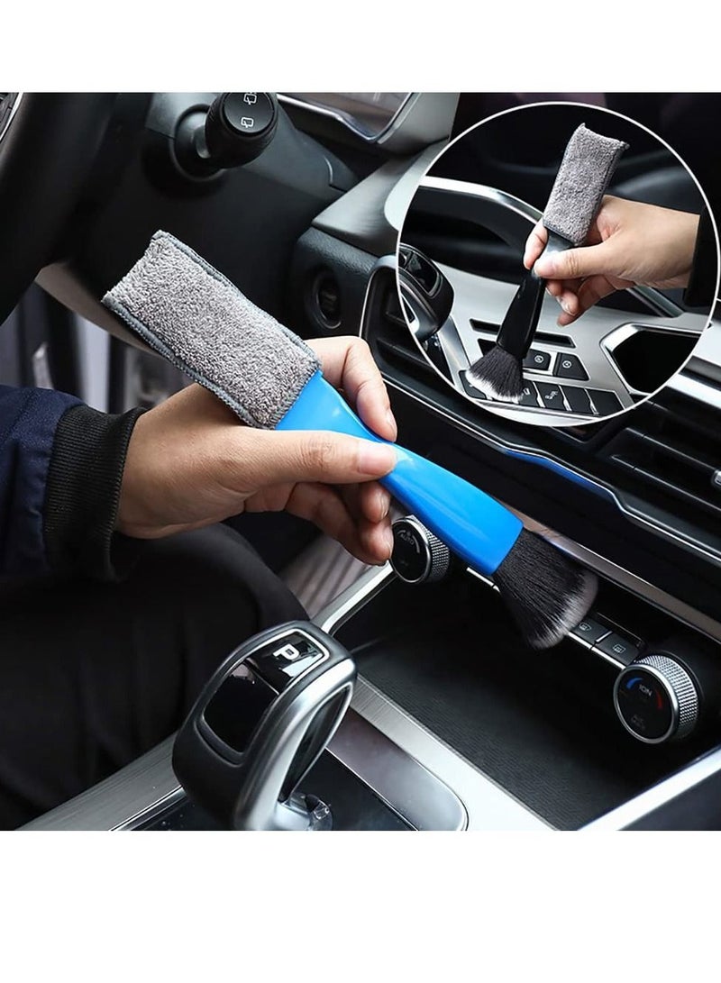 KASTWAVE Double Head Brush for Car Clean,Car Brushes for Detailing Interior,Car Detailing Brushes Exterior,Soft Car Detailing, 2PC Car Detailing Brush Brush(Double Head-Black, 2Pack) - Image 5