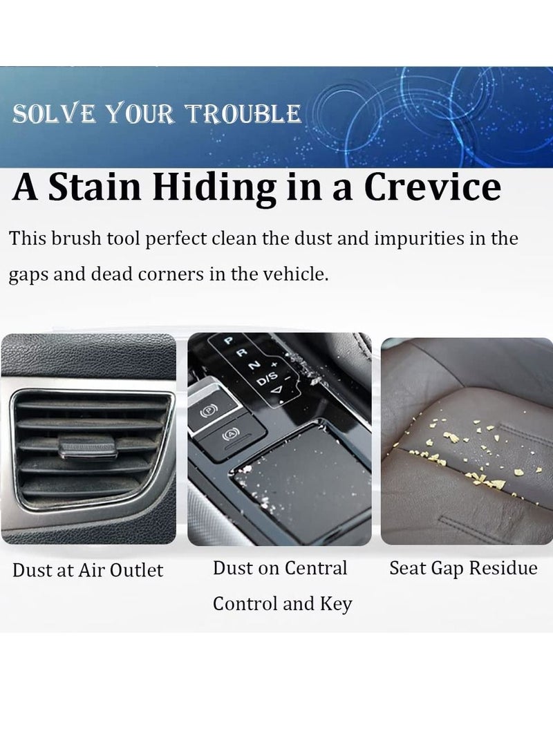 KASTWAVE Double Head Brush for Car Clean,Car Brushes for Detailing Interior,Car Detailing Brushes Exterior,Soft Car Detailing, 2PC Car Detailing Brush Brush(Double Head-Black, 2Pack) - Image 4