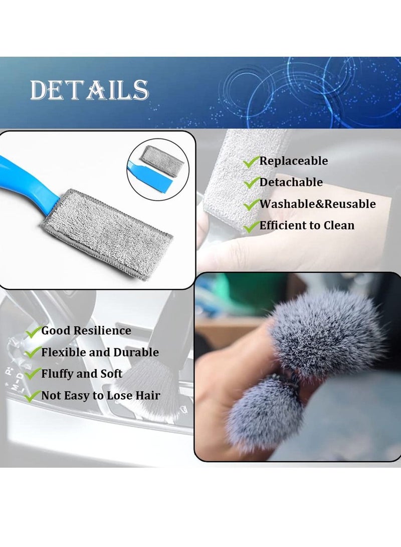 KASTWAVE Double Head Brush for Car Clean,Car Brushes for Detailing Interior,Car Detailing Brushes Exterior,Soft Car Detailing, 2PC Car Detailing Brush Brush(Double Head-Black, 2Pack) - Image 3