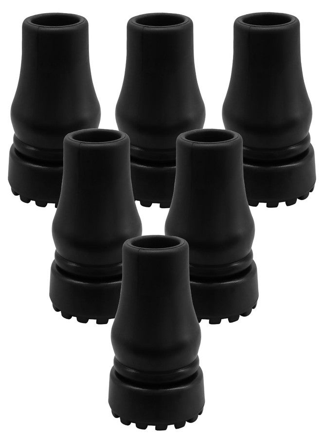 LifCratms 6 Pack 3/4 Inch Rubber Cane Tips, Black Heavy Duty Walking Cane Tips for Seniors Walking Stick, Hiking Sticks, Seniors Crutches - Image 1