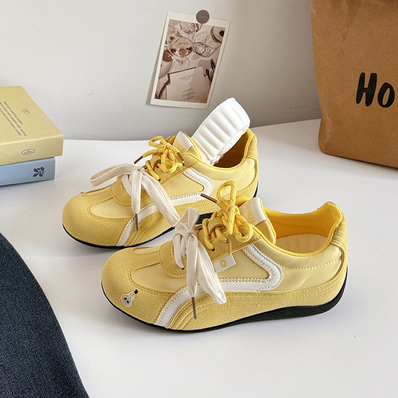Retro Red German Training Shoes Women'S Color Block Casual Sneakers Sports Inner Height Gump Shoes A9914 - Image 4