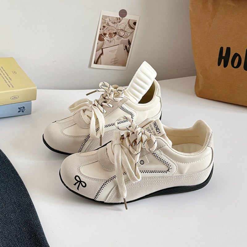 Retro Red German Training Shoes Women'S Color Block Casual Sneakers Sports Inner Height Gump Shoes A9914 - Image 3