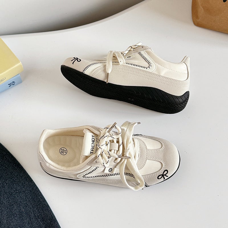 Retro Red German Training Shoes Women'S Color Block Casual Sneakers Sports Inner Height Gump Shoes A9914 - Image 5
