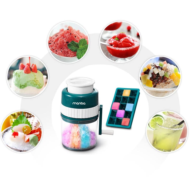 Manba Ice Shaver and Snow Cone Machine - Premium Portable Ice Crusher and Shaved Ice Machine with Ice Cube Trays - BPA Free - Image 3