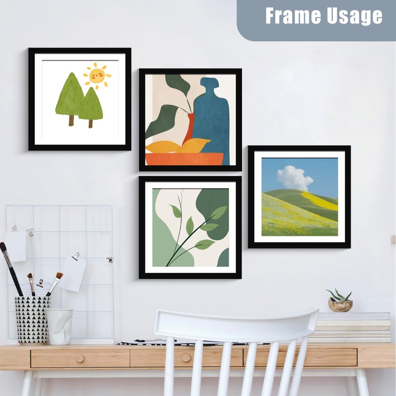 BESCRCL 12x12 Picture Frame Black Set of 6, Diamond Art Painting Frames Display Photo 10x10 or 12 x 12 without Mat, Wall Hanging Frame with Plexiglass - Image 2