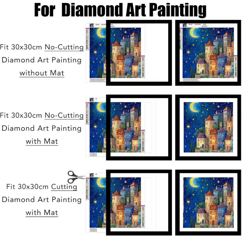 BESCRCL 12x12 Picture Frame Black Set of 6, Diamond Art Painting Frames Display Photo 10x10 or 12 x 12 without Mat, Wall Hanging Frame with Plexiglass - Image 4