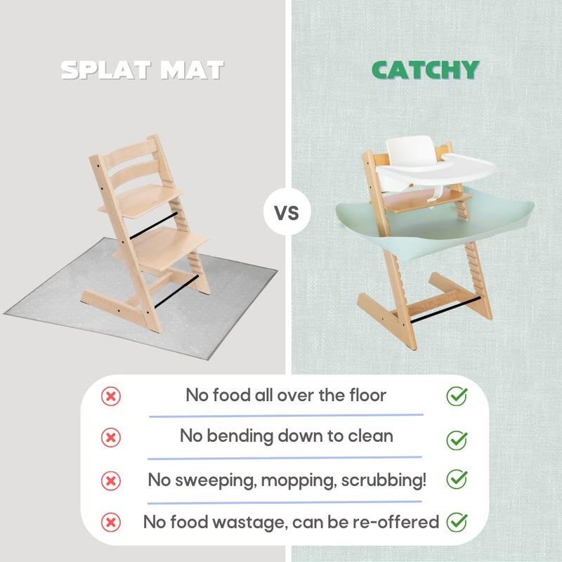 CATCHY -Food Catcher-Compatible with Stokke Tripp Trapp High Chair +11 Other High Chairs-Highchair Sold Separately-Baby & Toddler Food & Mess Catcher-Premium Linen Inspired -Under High Chair Accessory - Image 4