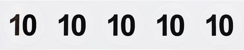 InStockLabels.com White with Black Number 10 Circle Dot Stickers, 3/4 Inch Round, 500 Labels on a Roll for Organization and Inventory - Semi-Gloss Finish - Made in The USA - Image 2