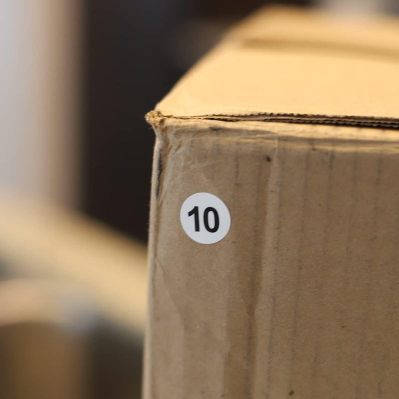 InStockLabels.com White with Black Number 10 Circle Dot Stickers, 3/4 Inch Round, 500 Labels on a Roll for Organization and Inventory - Semi-Gloss Finish - Made in The USA - Image 3