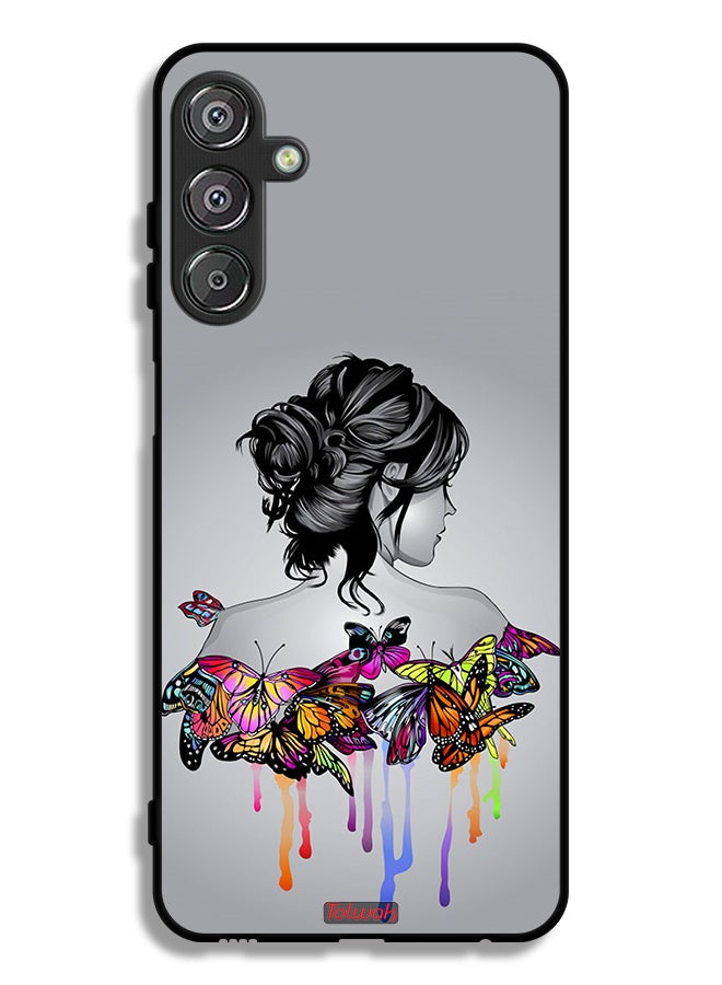 Tolwak Samsung Galaxy F15 5G Protective Case Cover Butterflies And Girl Abstract Art - Image 1