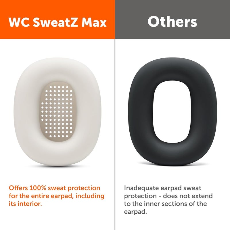 WC SweatZ Max - Patented Protective Earpad Covers for Airpods Max Made by Wicked Cushions | Sweatproof & Easily Washable | Full Earpad Sweat Protection | Starlight - Image 4