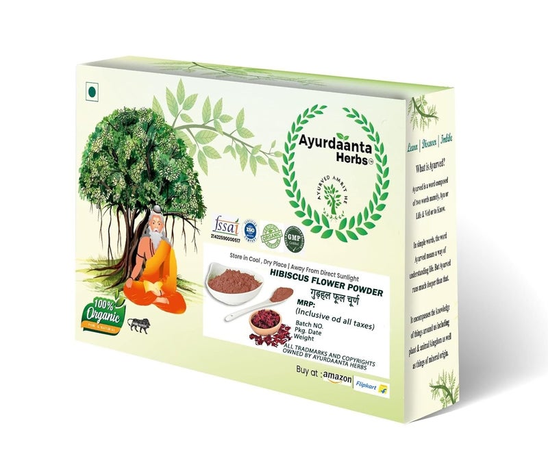 Ayurdaanta Herbs Ayurdaanta Herbs Hibiscus Flower Powder 100Gr Gudhal powder 100Grfor Hair 100 Natural Herbal 100 Grams Hair Pack  - Image 2