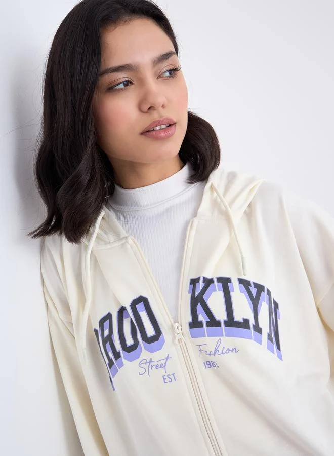 Styli Styli Oversized Longline Zip Through Hoodie