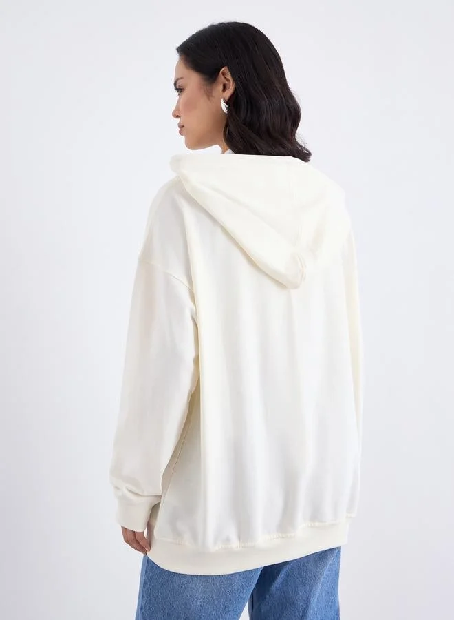 Styli Styli Oversized Longline Zip Through Hoodie