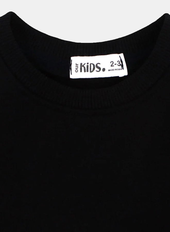 اوركيدز سويت شيرت قطن سادة للأطفال – أسود - Image 3