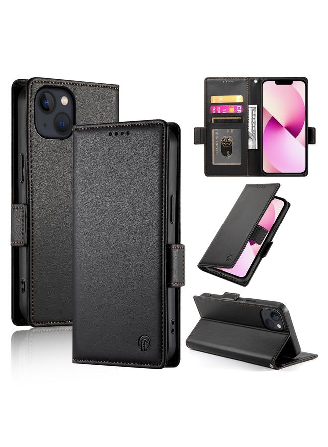 S-TOP Case For iPhone 13 Side Buckle Magnetic Frosted Leather Phone Case - Image 1