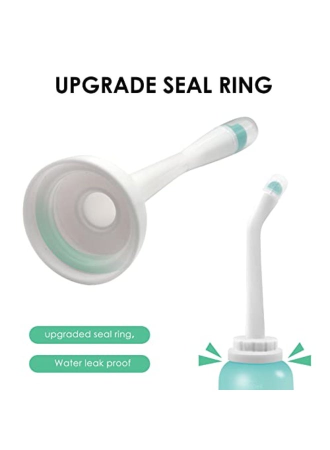 Peri Bottle, Portable Travel Bidet with Bag, TPE Material Can Be Boiled, 17oz/500ml with 2 Sealing Rings,Essentials for Postpartum Perineal Care,Hemorrhoid Treatment,and Baby(Green) - Image 4