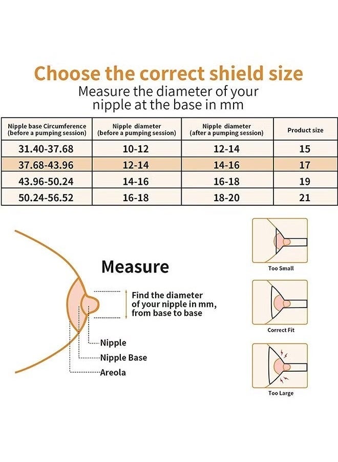 Reobrix 4 Pack 17mm 19mm Breast Milk Pump Inserts for momcozy S9/S12/S9pro/S12pro/Lansinoh/Bellababy Pump Parts Replace, Reduce 24mm Down to 17mm/19mm - Image 4