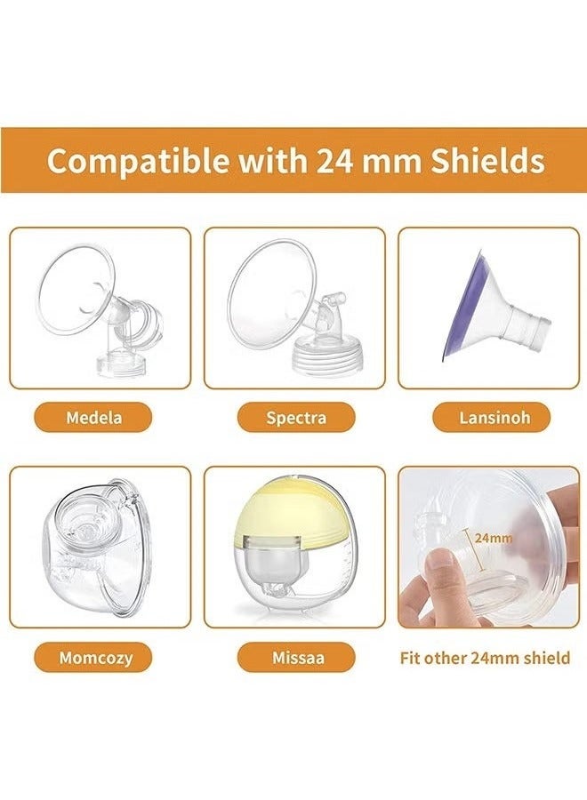 Reobrix 4 Pack 17mm 19mm Breast Milk Pump Inserts for momcozy S9/S12/S9pro/S12pro/Lansinoh/Bellababy Pump Parts Replace, Reduce 24mm Down to 17mm/19mm - Image 5