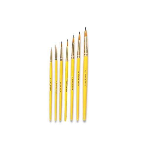 KAMAL® ARTIST QUALITY PROFESSIONAL SHORT LENGTH HAIR ROUND PAINT BRUSH IN TAKLON FOR OIL, WATER, ACRYLIC PAINTING. MODERN ART, NAIL ART ETC. - Image 1