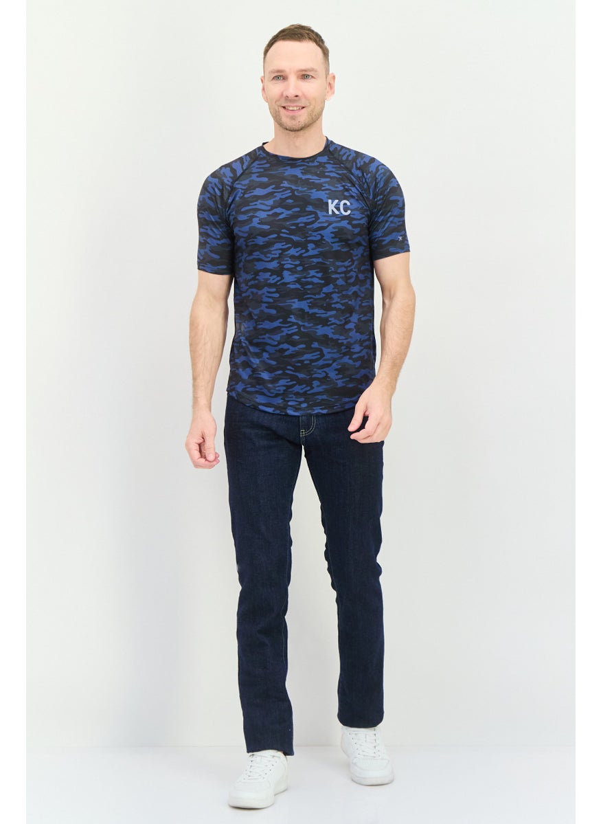 Kenneth Cole Men Crew Neck Short Sleeves Brand LogoT-Shirt, Multicolor  - Image 4