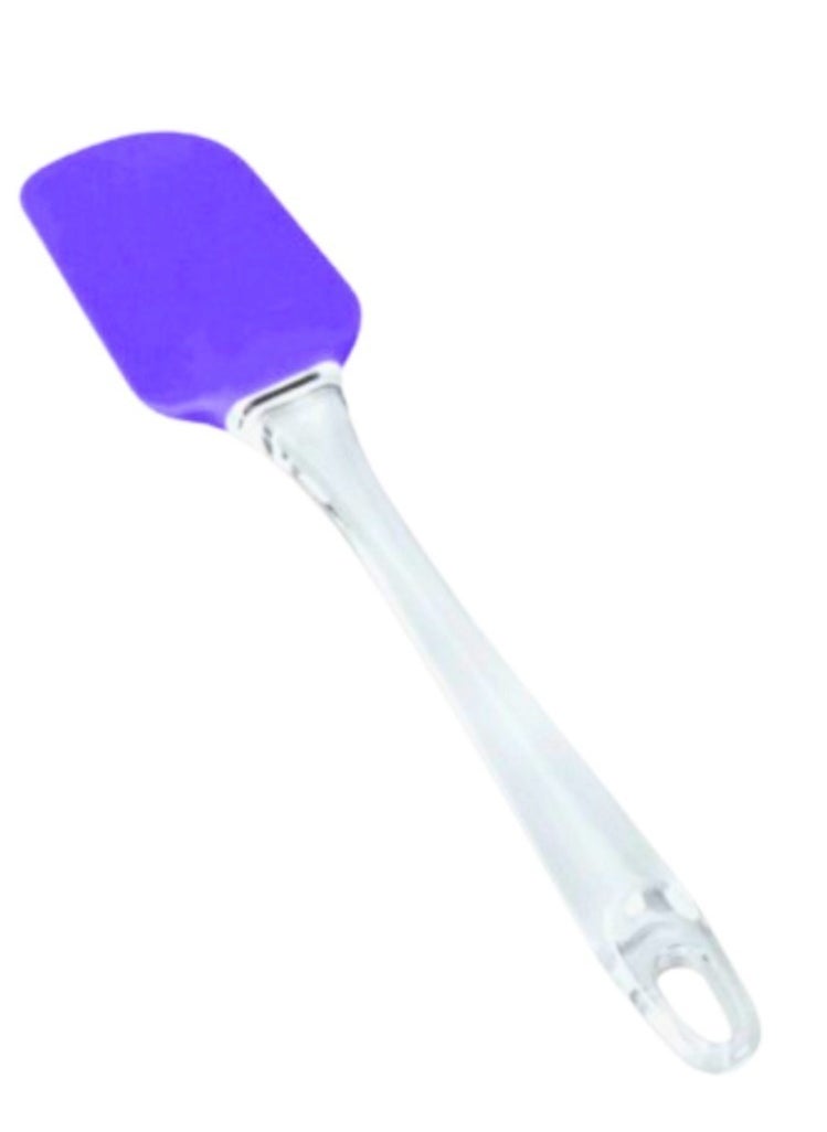 3 Piece Silicone Cooking Utensil Set with Acrylic Handle (Spoon - Brush - Scraper)