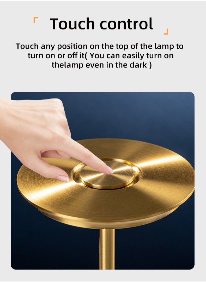 3 Level Stepless Dimming 2000mAh Rechargeable Battery Touch Control LED Table Lamp
