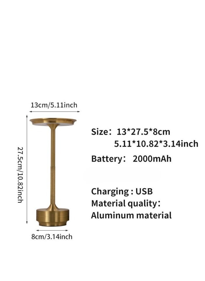 3 Level Stepless Dimming 2000mAh Rechargeable Battery Touch Control LED Table Lamp