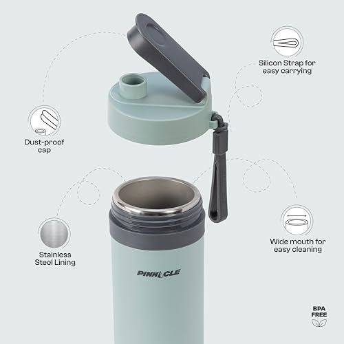 Pinnacle Prime Insulated Tiffin Box for Kids & Adults (600ml) | 2 Compartment Hot Box for Lunch with Collapsible Handle |Inner Stainless Steel Lunch Box for Office,School, Travel,Gift (Glacial Green) - Image 3