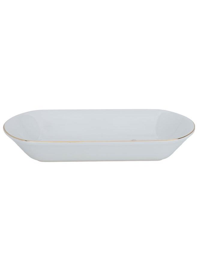 Alsaif Porcelain Serving Plate 29 Cm Elephant Pattern White  - Image 1
