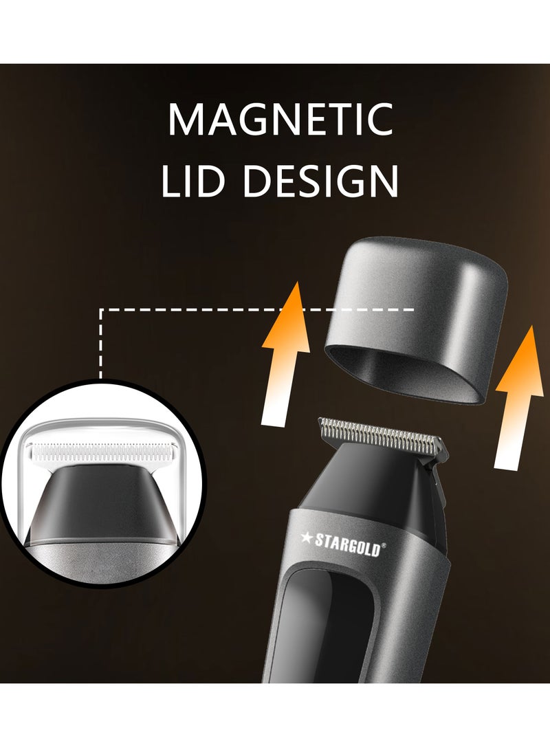 ستارجولد أداة تشذيب للسفر، مغناطيس للسفر، شفرة من الفولاذ المقاوم للصدأ، غطاء سفر ثانٍ وجلد احتجاجي - Image 2