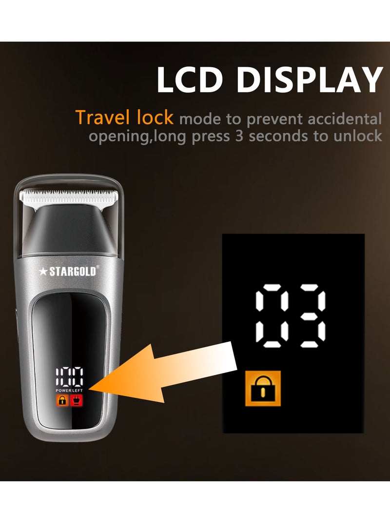 ستارجولد أداة تشذيب للسفر، مغناطيس للسفر، شفرة من الفولاذ المقاوم للصدأ، غطاء سفر ثانٍ وجلد احتجاجي - Image 5