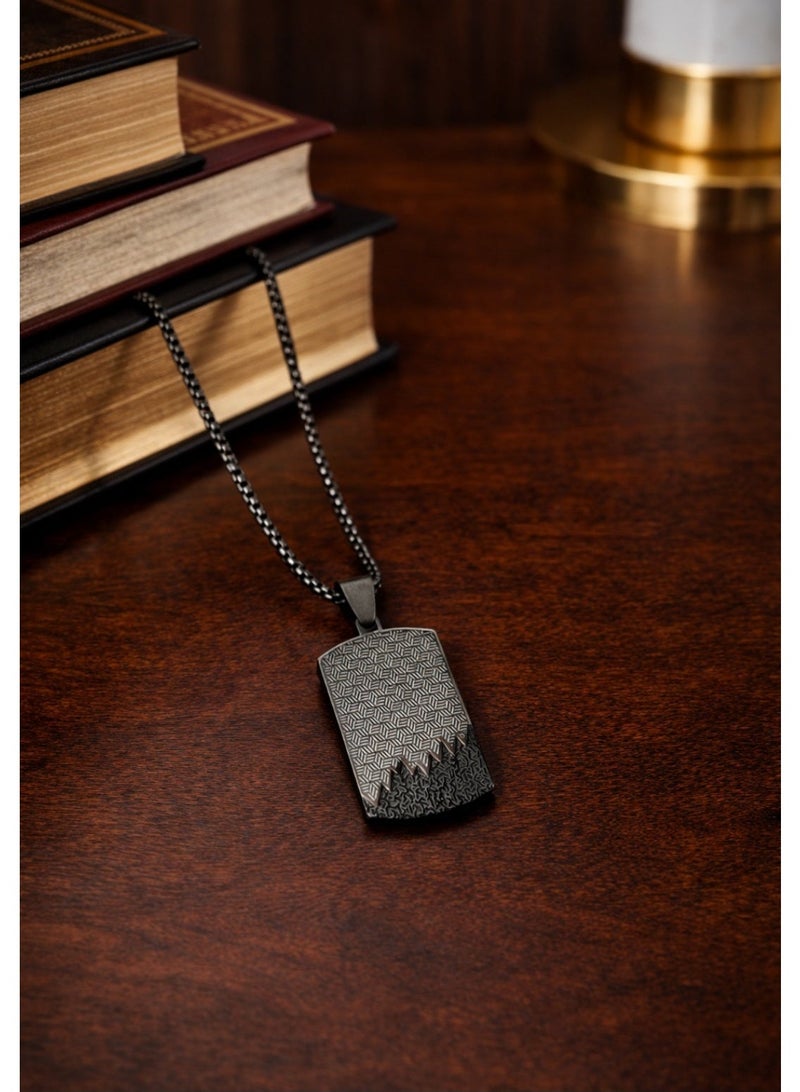 قلادة رجالية من الفولاذ المقاوم للصدأ مع قلادة - Image 4