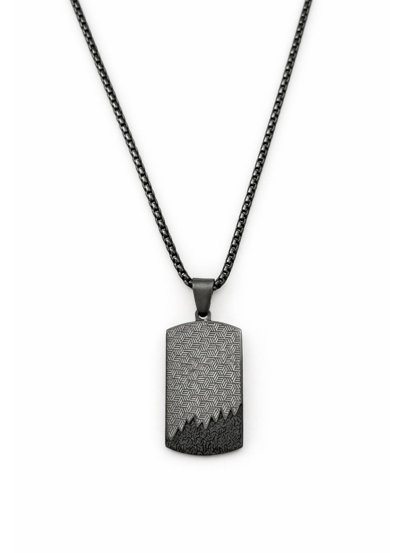 قلادة رجالية من الفولاذ المقاوم للصدأ مع قلادة - Image 1