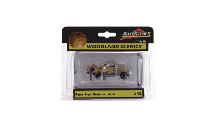 Woodland Scenics Autoscene Paul's Fresh Produce Pickup Truck w/Figures HO Scale Woodland Scenics - Image 2