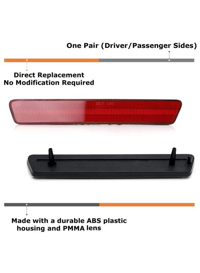 iJDMTOY OE-Spec Red Lens Rear Bumper Side Marker Assemblies Compatible With Ford Mustang (1999-2004) - Image 2