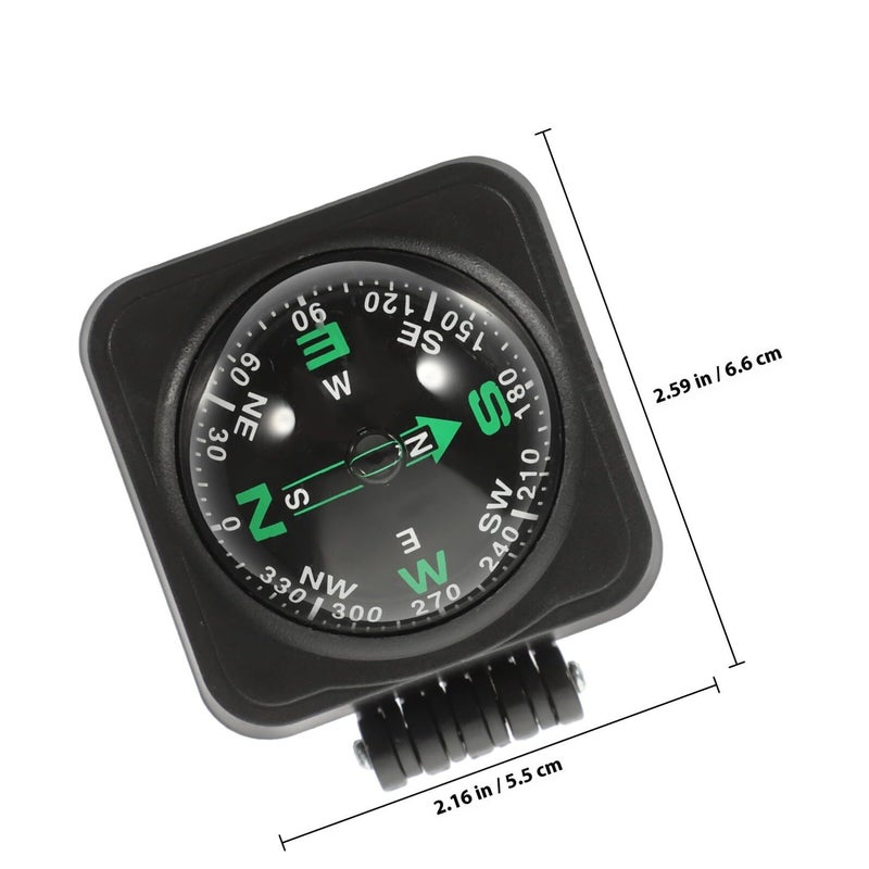Adjustable Car Compass Ball Dashboard Mount for Vehicle Navigation Black - Image 3