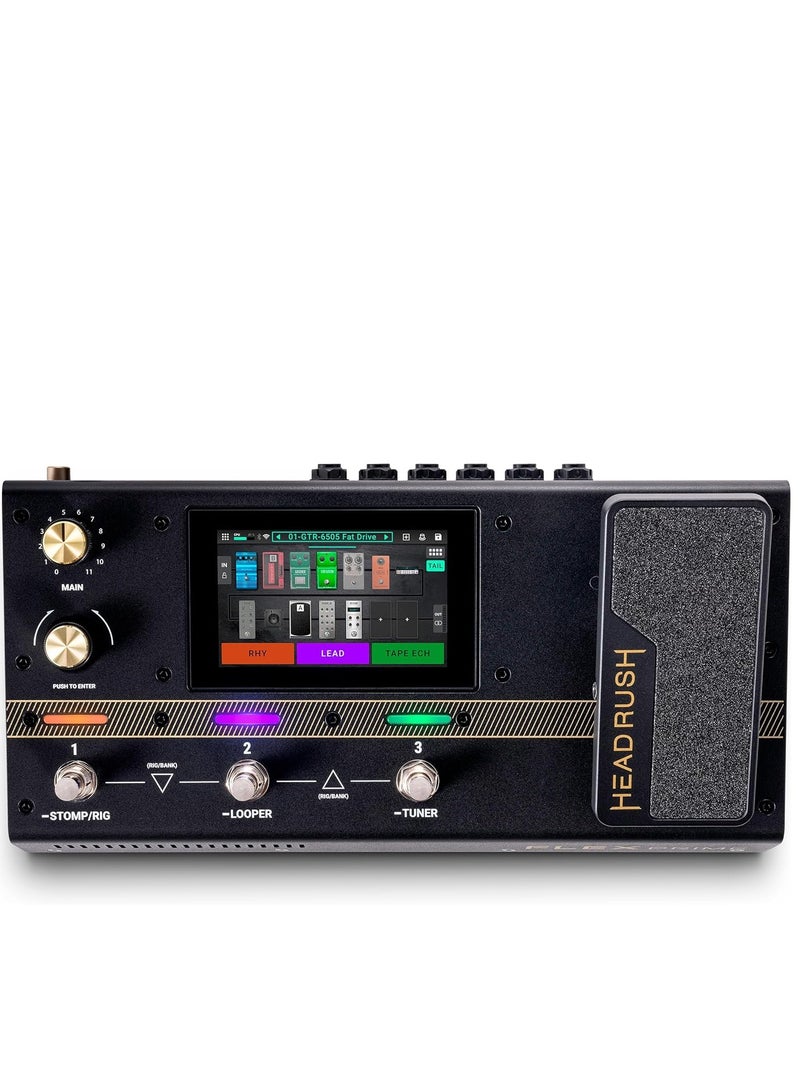HEAD RUSH HeadRush Flex Prime Guitar Multi-effects/Amp Modeler Guitar and Bass Multi-effects Unit with Amps, Cabs, Mic Emulations, Effects, 4" Touchscreen, ReValver, USB, Wi-Fi, MIDI, Effects Loop, and Expression Pedal  - Image 1