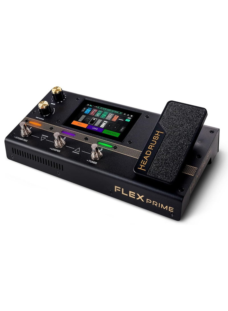 HEAD RUSH HeadRush Flex Prime Guitar Multi-effects/Amp Modeler Guitar and Bass Multi-effects Unit with Amps, Cabs, Mic Emulations, Effects, 4" Touchscreen, ReValver, USB, Wi-Fi, MIDI, Effects Loop, and Expression Pedal  - Image 2