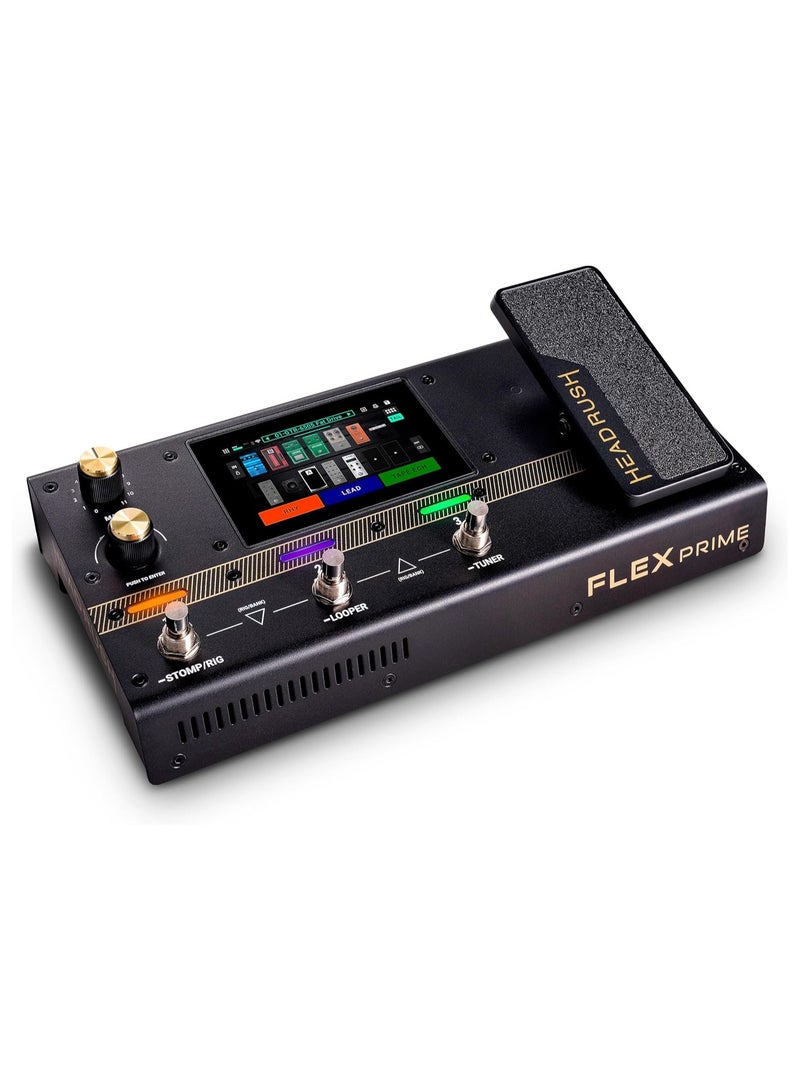 HEAD RUSH HeadRush Flex Prime Guitar Multi-effects/Amp Modeler Guitar and Bass Multi-effects Unit with Amps, Cabs, Mic Emulations, Effects, 4" Touchscreen, ReValver, USB, Wi-Fi, MIDI, Effects Loop, and Expression Pedal  - Image 3