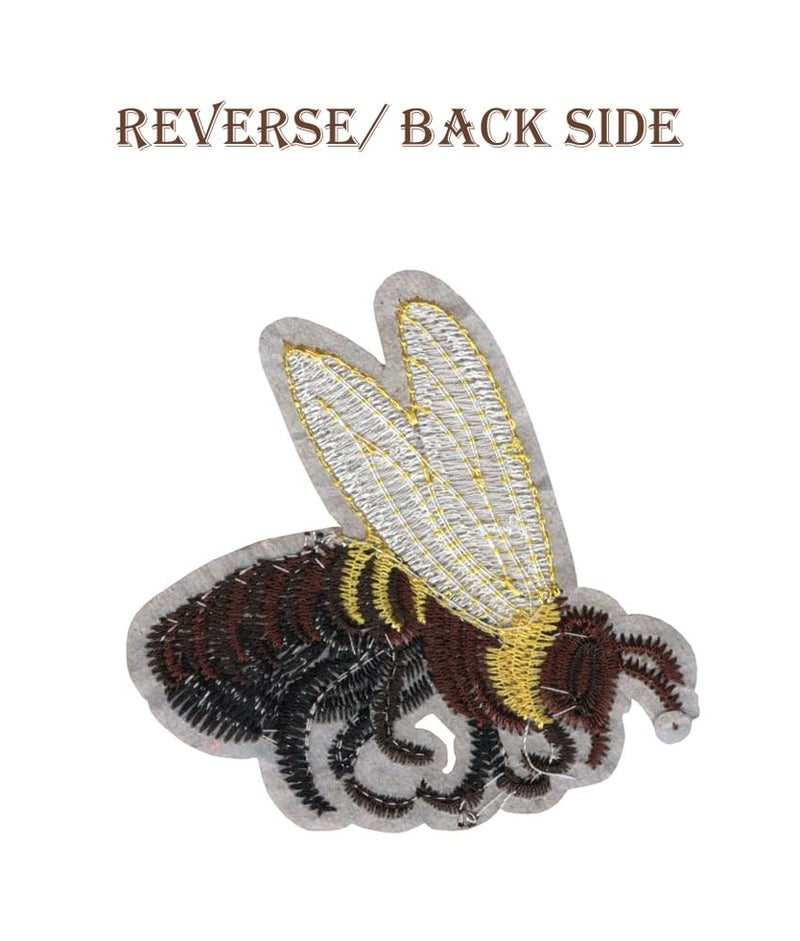 Generic Left Face Bee (Insect) Applique Embroidered Sew-on Patch ; Size: 7.8cm x 7cm for Jackets, Bags, Caps, Jeans, Pants, Outdoor Clothing ; Imported from Malaysia (1 Piece). (Code: SBX-65) - Image 5