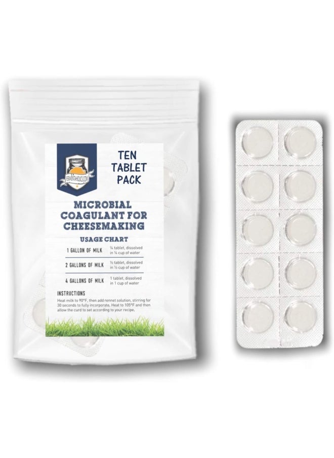 Microbial Rennet For Cheese Making | Vegetarian Rennet Tablets | Milk Coagulant | Vegan Cheese Making | Shelf-Stable Rennet Tablets, Perforated For Easy Use