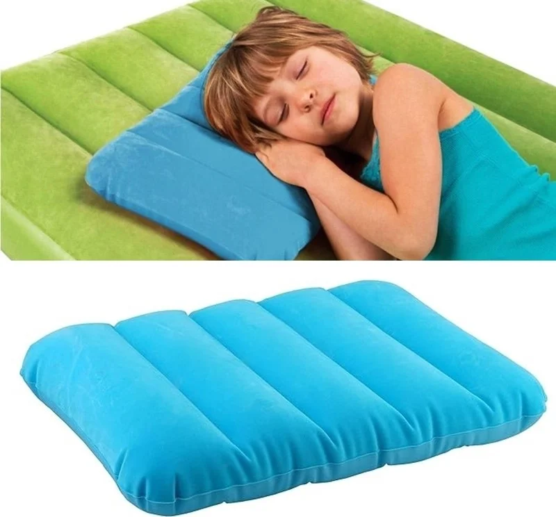 INTEX Inflatable Pillow - Travel Pillow - Camping Pillow - Orthopedic Inflatable Pillow - Inflatable Velvet Pillow - Sea Pillow - Beach Pillow