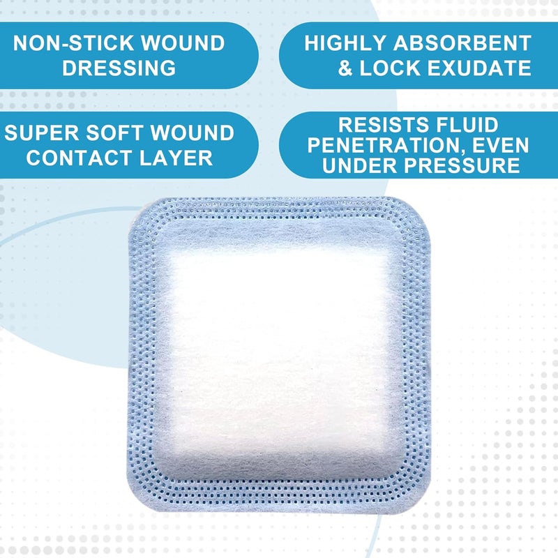 MedVance Super Absorbent Dressing NonAdhesive Pads for Wound Care for Pressure Ulcers  1st2nd Degree Burns Superior Moisture Absorption Box of 5 dressings 6x6 Bandage 5x5 Absorbent Pad - Image 3