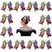 Oaoleer 12PCS 7" Large Glitter Cheer Hair Bows Ponytail Holder Elastic Band Handmade for Cheerleading Teen Girls College Sports (Rainbow) - Image 2