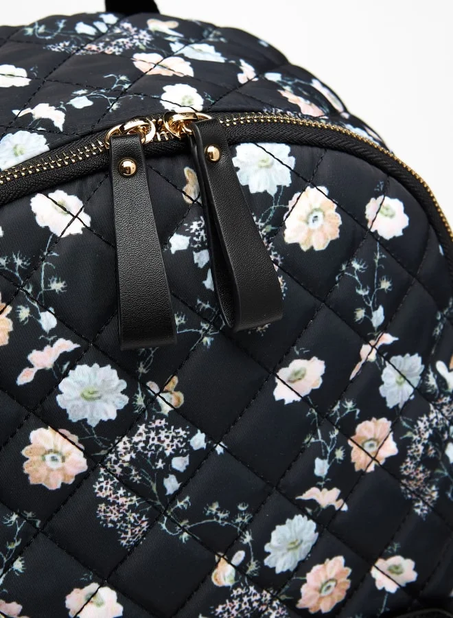 MISSY Women's Floral Print Zipper Backpack with Adjustable Shoulder Straps