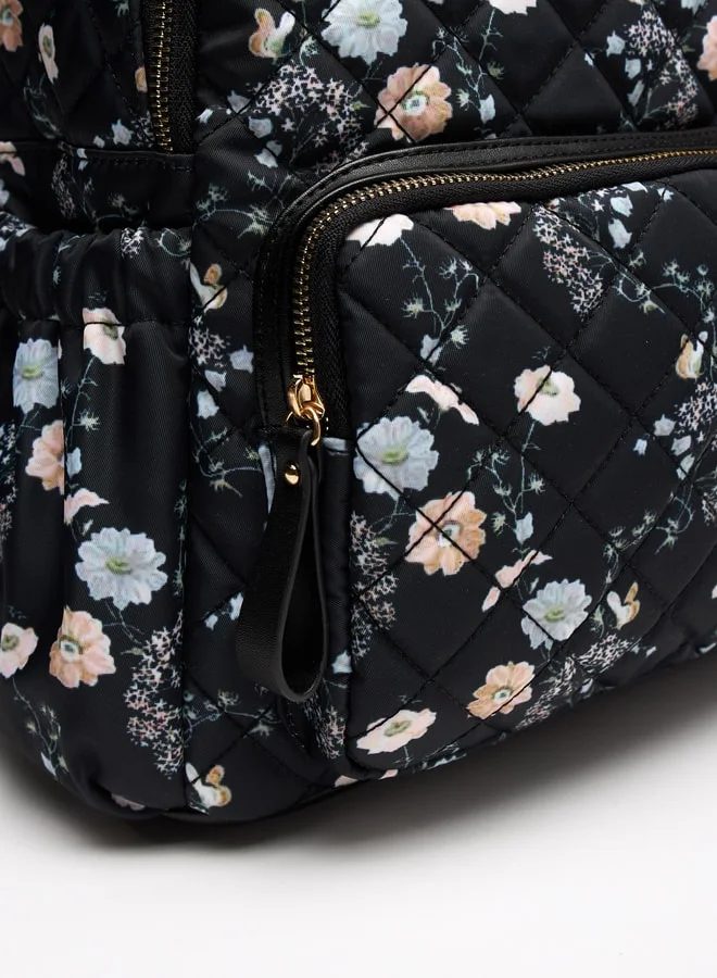 MISSY Women's Floral Print Zipper Backpack with Adjustable Shoulder Straps