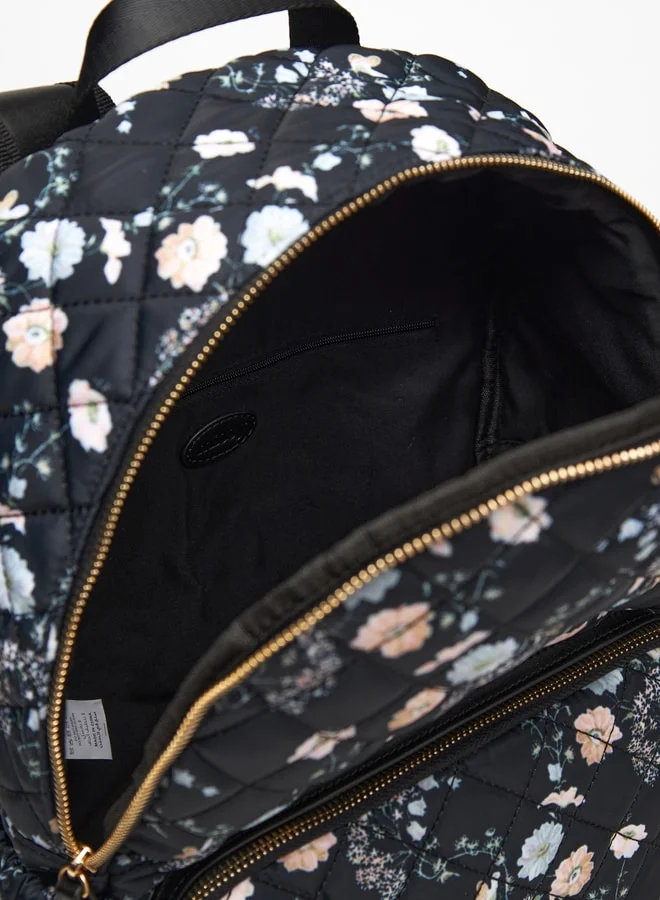 MISSY Women's Floral Print Zipper Backpack with Adjustable Shoulder Straps