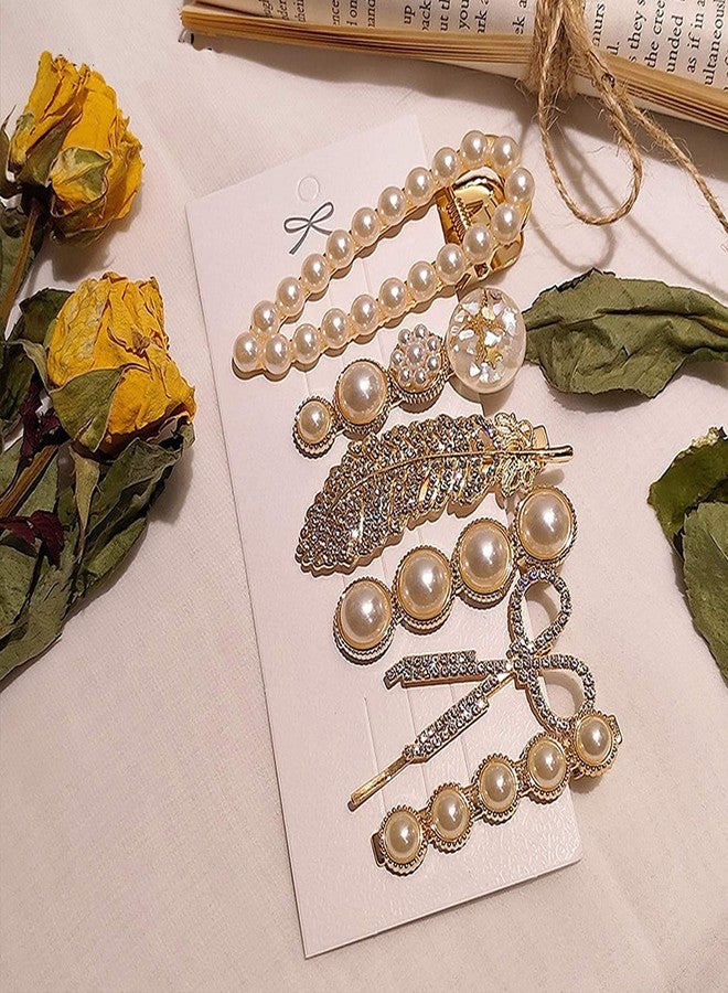 SARJAK 6 Piece Korean Style Pearl Metal Hair clips, Plastic Pearl Barrettes Hairpin for Women & Girls - Image 5